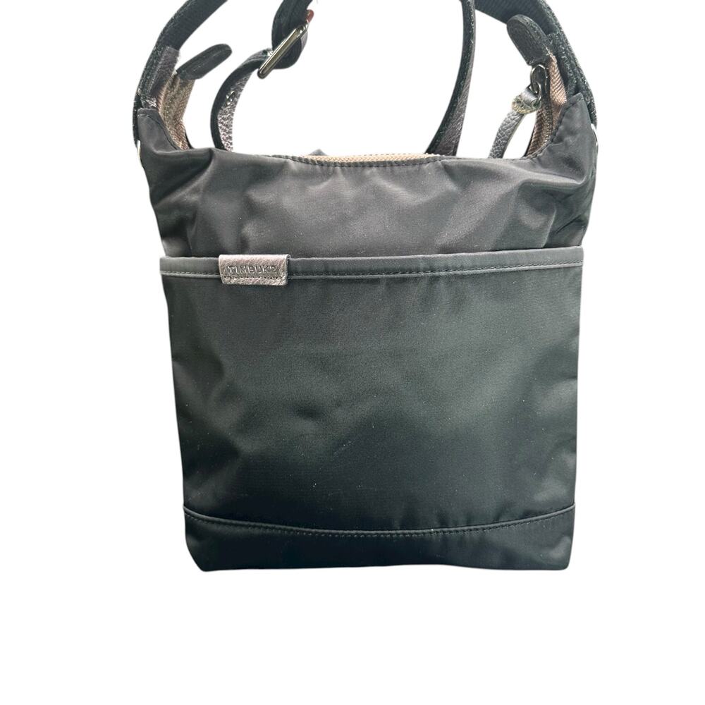 Timbuk2 Black Nylon Adjustable Crossbody Bag Small Travel Purse Leather Trim